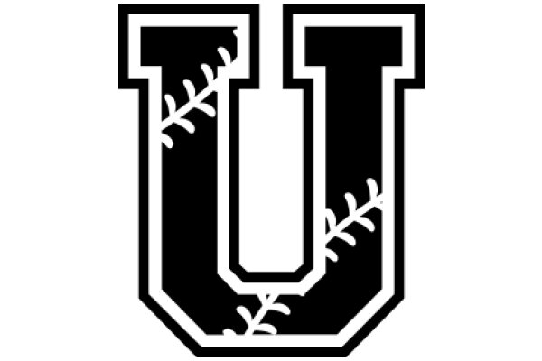 Stylized Letter 'U' with Baseball Stitching Design