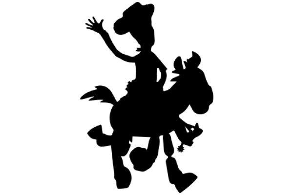 Silhouette of a Cowboy and His Horse