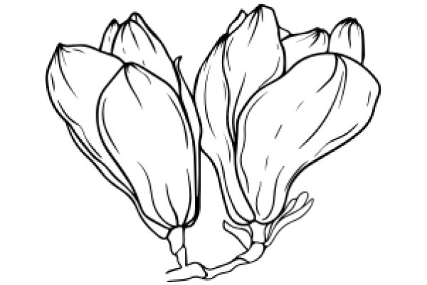 A Delicate Line Drawing of Two Artichokes