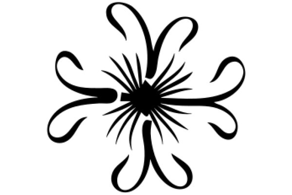 Stylized Black Flower Design