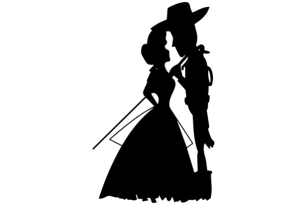 A Silhouette of a Couple in a Romantic Embrace