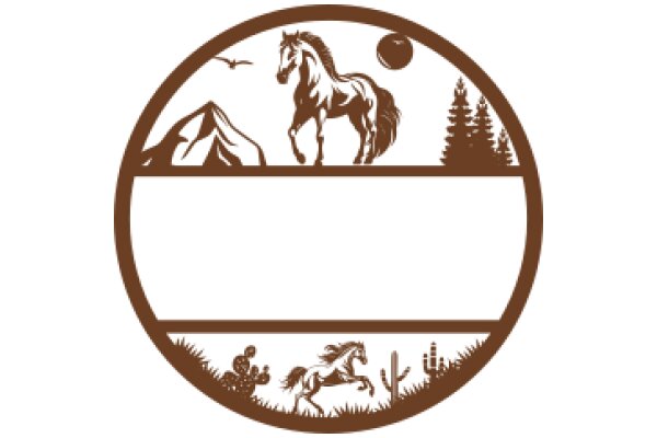 A Western-Themed Logo with a Horse and Cactus