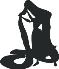 Silhouette of a Person with a Scarf