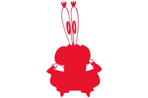 A Red Cartoon Character with Two Eyes and Two Antennae