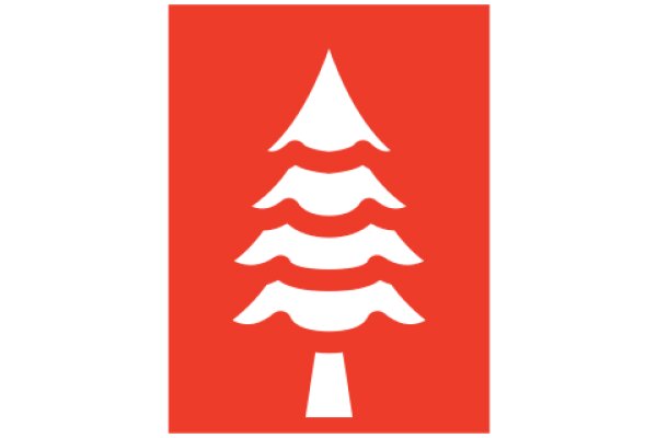 Simplistic Red and White Christmas Tree Icon