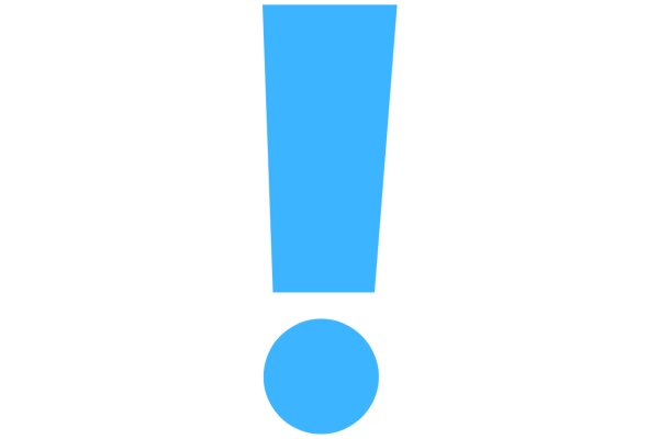 Vibrant Blue Exclamation Mark on a White Background