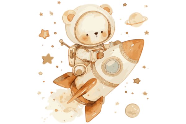 A Whimsical Adventure: A Bear in Space