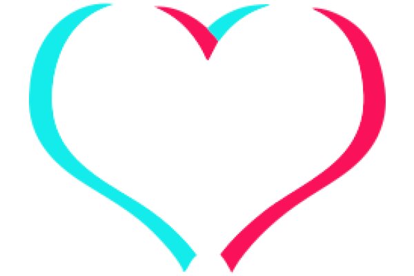 Vibrant Digital Art: A Heart-Shaped Design with Blue and Pink Curves