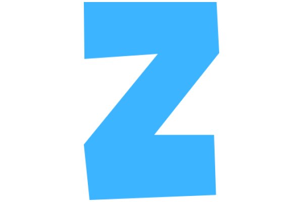 Stylized Blue Letter 'Z' in a Modern Font