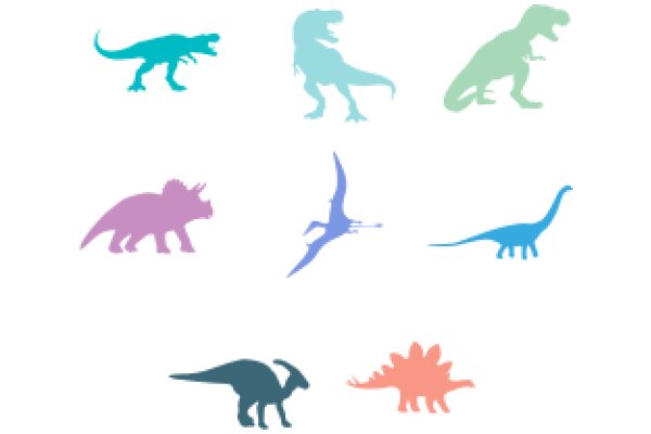 A Collection of Stylized Dinosaur Icons