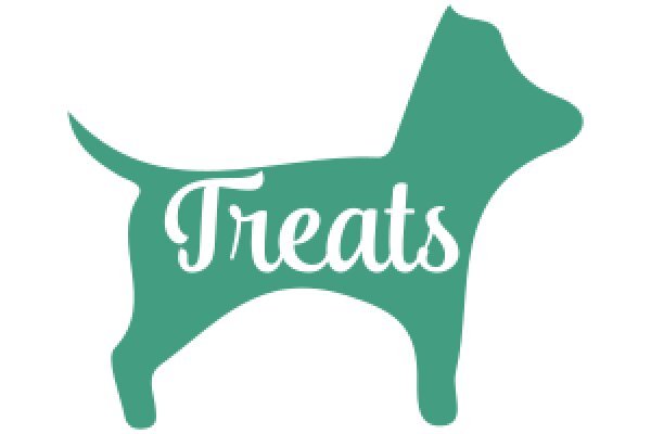 A Stylized Green Dog Logo with the Word 'Treats' in White