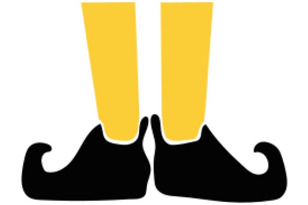 A Playful Illustration of Yellow Shoes and Black Socks