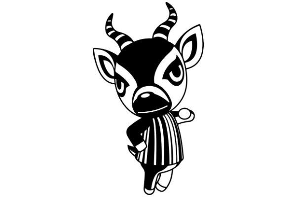 Stylish Cartoon of a Unique Antelope Character