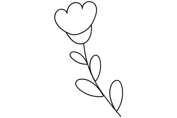 Simplistic Line Drawing of a Flower