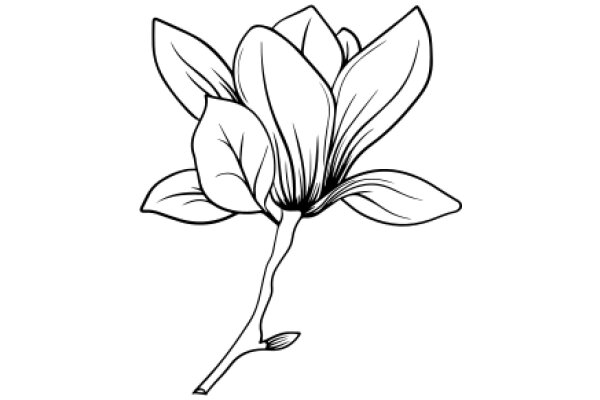 A Single Flower in a White Background