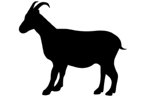 A Silhouette of a Goat on a White Background