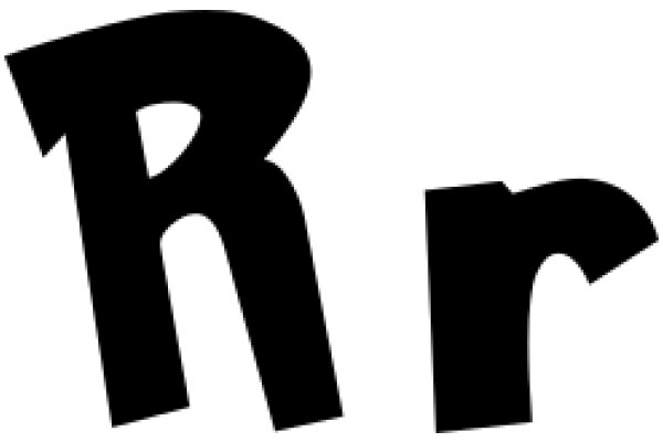 Simplistic Black Letter 'R' on a White Background