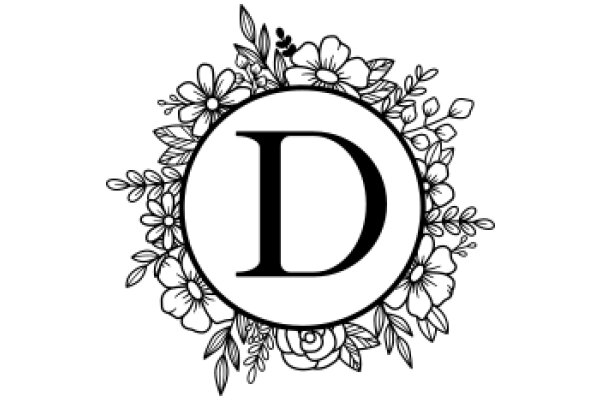 Floral Emblem with Letter 'D'