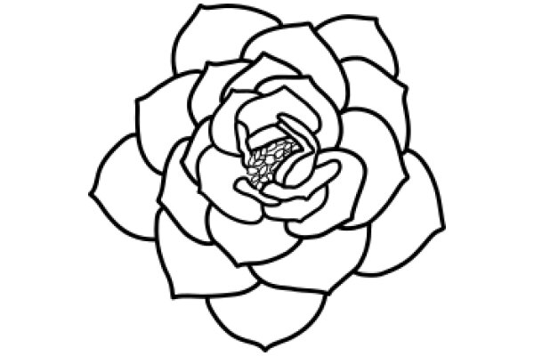 A Line Drawing of a Rose