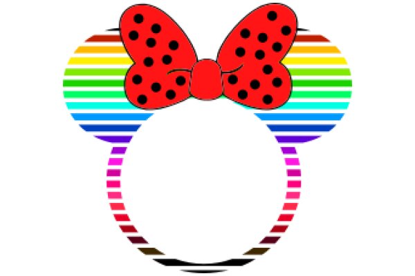 Vibrant Rainbow Heart with a Minnie Mouse Ear