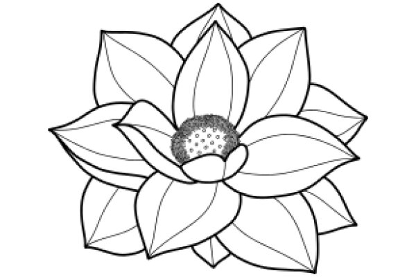 Stylized Flower with a Detailed Centerpiece