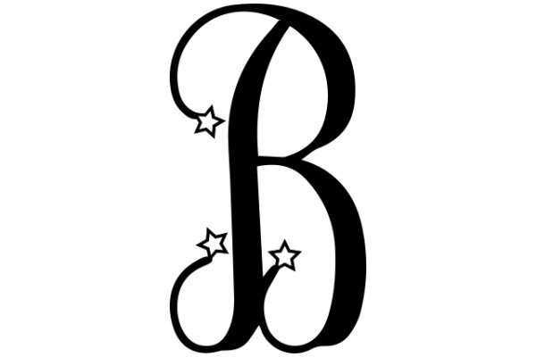 Stylized Letter B with Stars