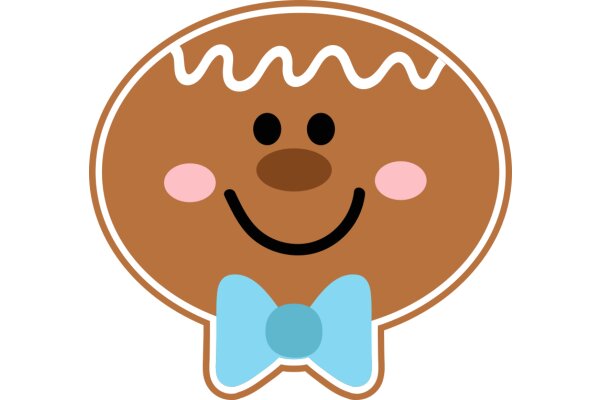 A Delightful Illustration of a Smiling Cookie with a Blue Bowtie