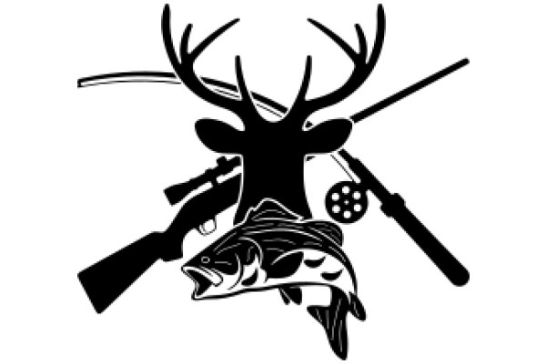 A Silhouette of a Fishing Trip: A Deer, a Gun, and a Fish