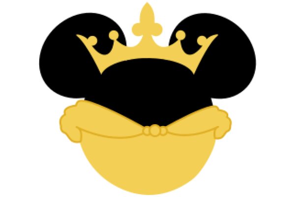 A Stylized Logo of Mickey Mouse's Head with a Crown and Bowtie