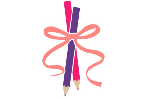 Colorful Pencils with a Pink Ribbon