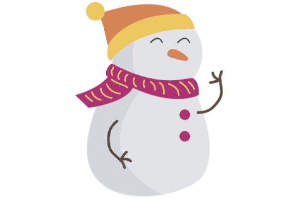 A Friendly Snowman with a Scarf and a Smile