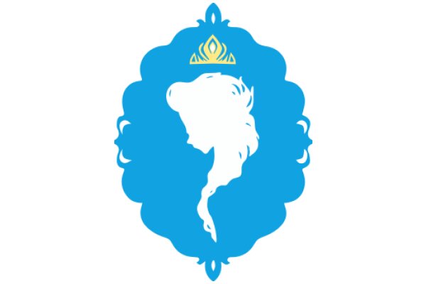 A Blue Crown with a White Silhouette of a Face