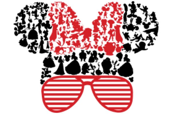 A Colorful Collage of Mickey Mouse and Sunglasses