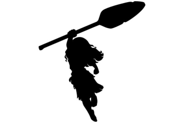 Silhouette of a Figure with a Paddle