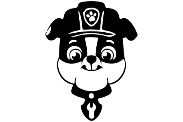 A Cute Cartoon of a Dog's Head with a Police Hat