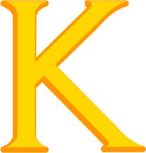 Vibrant Yellow Letter K on a White Background