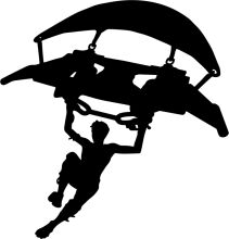 Silhouette of a Person in a Parachute