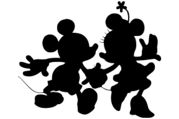 Silhouette of Mickey Mouse and Friends