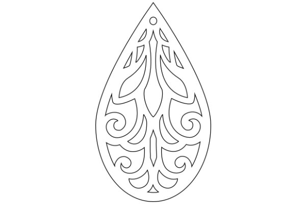 Stylized Flower Design: A Detailed Line Art