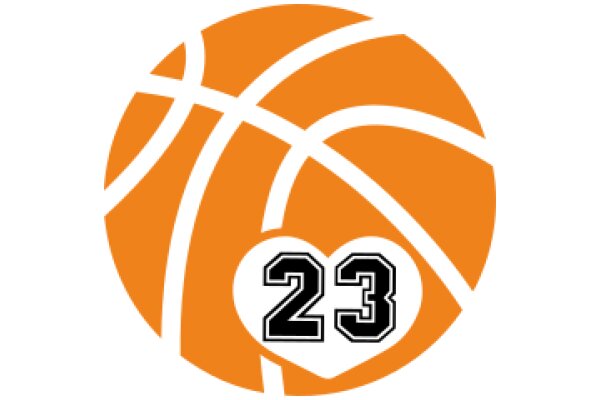 Orange Basketball Logo with Number 23