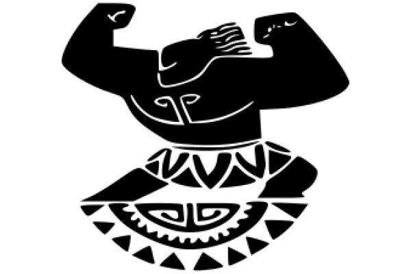 Stylized Illustration of a Muscular Figure with a Tribal Design