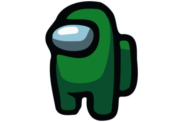 A Friendly AI Mascot: A Green Character with a Blue Eye