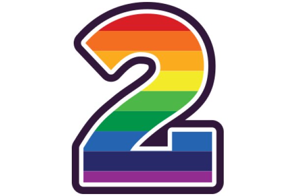 Vibrant Rainbow Number 2 Logo