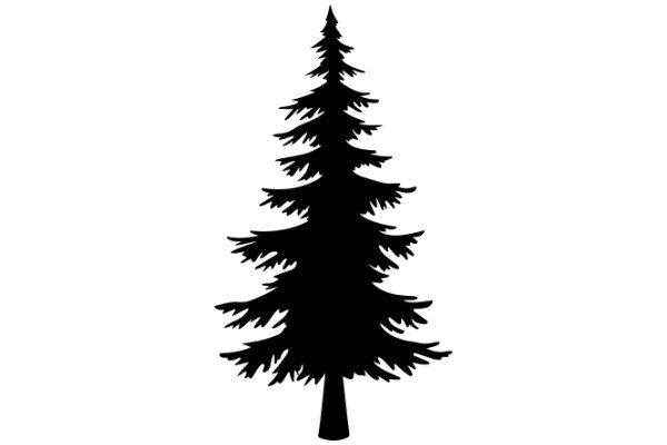 A Solid Black Silhouette of a Christmas Tree