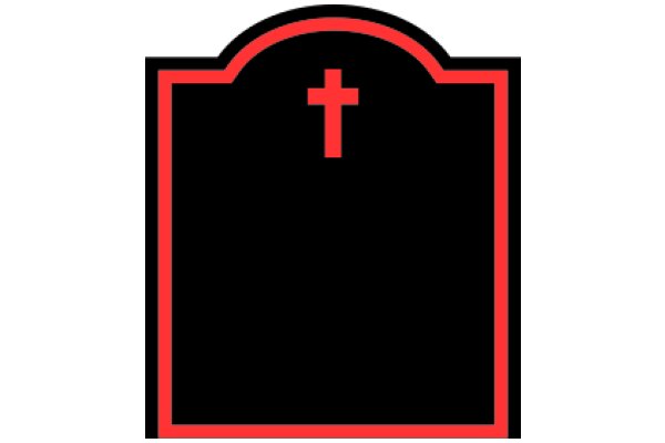 A Red and Black Cross Symbol