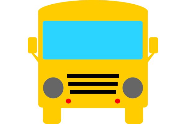 Vintage Yellow School Bus with Blue Screen