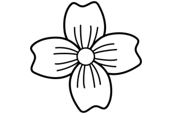 Simplistic Line Drawing of a Flower