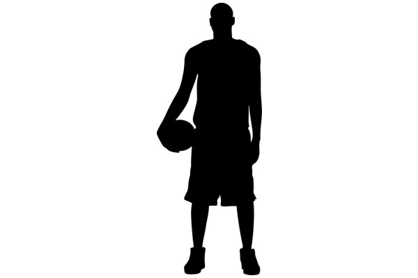 Silhouette of a Man in a Basketball Uniform