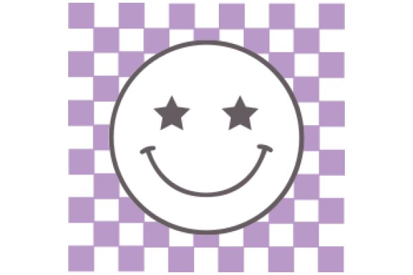 Smiley Emoji with Purple Checkered Background