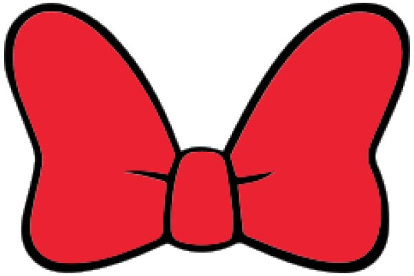 Vivid Red Bow with Black Outline